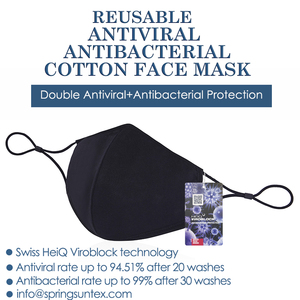 Black Reusable Washable Antiviral Antibacterial Cotton Knitted Unisex Protective Fashion Face Masks