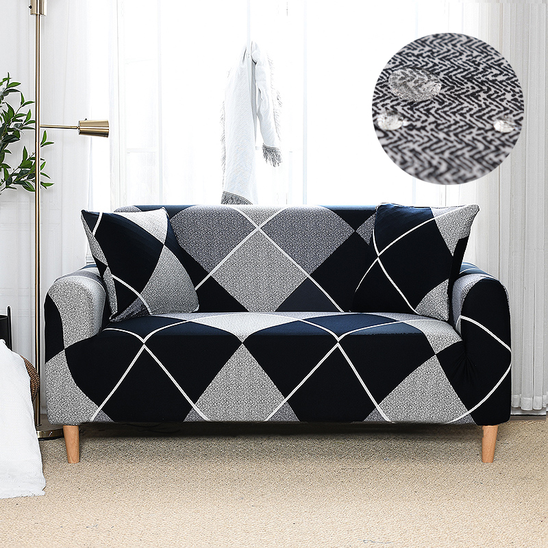 Water Repellent Black  Geometric Printed Sofa Cover Stretch Couch Cover Sofa Slipcovers for Couches